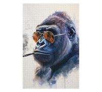 Puzzles pour Adultes 75x50cm/1000pcs Gorilla Smoking Puzzles pour Adultes Jeux De Détente Découpe De Précision Cadeaux De Noël Et d'anniversaire 75x50cm/1000pcs