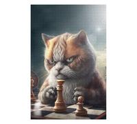 Puzzles pour Adultes 75x50cm/1000pcs Grumpy Cat Plays Chess Puzzle pour Adultes, Jeu De Réflexion, Découpe De Précision, pour Les Amateurs De Jeux 75x50cm/1000pcs