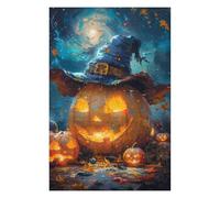 Puzzles pour Adultes 75x50cm/1000pcs Halloween Jack-o-Lantern with Hat Puzzles pour Adultes : Jeu Pratique D'analyse Et De Logique, Activités Amusantes À Faire À La Maison, 75x50cm/1000pcs
