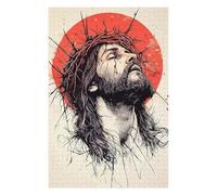 Puzzles pour Adultes 75x50cm/1000pcs Jesus Christ with Crown Thorns Puzzle pour Adultes - Décoration Murale - Découpe De Précision - Activités Ludiques À La Maison 75x50cm/1000pcs