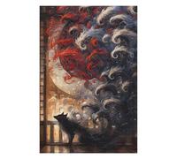 Puzzles pour Adultes 75x50cm/1000pcs Kitsune with Nine Tails Puzzles pour Adultes, Jeu De Réflexion, Décoration Murale, Défi Éducatif 75x50cm/1000pcs