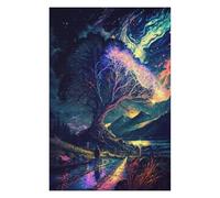 Puzzles pour Adultes 75x50cm/1000pcs Magical Pathway to The Cosmic Tree Puzzle pour Adultes, Jeu De Réflexion, Découpe De Précision, pour Les Amateurs De Jeux 75x50cm/1000pcs