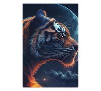 Puzzles pour Adultes 75x50cm/1000pcs Mystic Tiger Moon Puzzle pour Adultes, Jeu De Réflexion, Découpe De Précision, pour Les Amateurs De Jeux 75x50cm/1000pcs