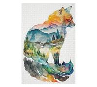Puzzles pour Adultes 75x50cm/1000pcs Nature Shaped Fox Animals Puzzles pour Adultes - Jeu Manuel - Cadeaux pour Femmes - Cadeaux d'anniversaire Et De Noël Uniques 75x50cm/1000pcs