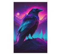 Puzzles pour Adultes 75x50cm/1000pcs Neon Raven Majesty Puzzles pour Adolescents, Jouets, Décoration Murale, Loisirs À La Maison, Cadeaux De Noël Et d'anniversaire 75x50cm/1000pcs