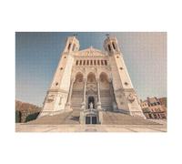 Puzzles pour Adultes 75x50cm/1000pcs Puzzle Notre Dame De Fourviere Puzzle pour Adultes Jeu Manuel Décoration Murale Activités Amusantes À La Maison, 75x50cm/1000pcs