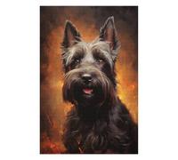 Puzzles pour Adultes 75x50cm/1000pcs Puzzles Black Scottish Terrier Portrait Puzzle pour Adultes, Jeu De Réflexion pour S'amuser en Famille, Difficile Et Stimulant 75x50cm/1000pcs