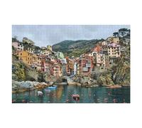Puzzles pour Adultes 75x50cm/1000pcs Puzzles Colorful Coastal Village Scene Puzzle Jeux Relaxants Niveau De Difficulté Défi Interaction Parent-Enfant 75x50cm/1000pcs