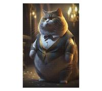 Puzzles pour Adultes 75x50cm/1000pcs Puzzles Fat Cat Stylish Suit Puzzle pour Adultes, Jeu De Réflexion pour S'amuser en Famille, Difficile Et Stimulant 75x50cm/1000pcs