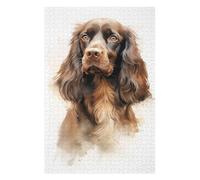 Puzzles pour Adultes 75x50cm/1000pcs Puzzles Field Spaniel Portrait Puzzles pour Adolescents Jeux De Société Découpe De Précision Cadeaux d'anniversaire Et Cadeaux Uniques 75x50cm/1000pcs