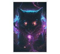 Puzzles pour Adultes 75x50cm/1000pcs Puzzles Magical Neon Cat Portrait Puzzles pour Adultes, Jouets Anti-Stress, Cadeaux d'anniversaire Et Cadeaux Uniques 75x50cm/1000pcs