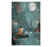 Puzzles pour Adultes 75x50cm/1000pcs Puzzles Moonlit Journey - Magical Animal Boat Ride Puzzles pour Adultes Jeux Relaxants Cadeaux pour Femmes Cadeaux Anti-Stress 75x50cm/1000pcs