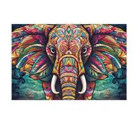 Puzzles pour Adultes 75x50cm/1000pcs Puzzles pour Adultes Colorful Elephant Mandala Artwork Jeux Relaxants Une Œuvre d'art Activités Amusantes À La Maison, 75x50cm/1000pcs