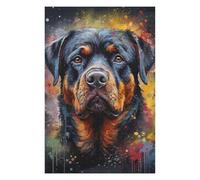 Puzzles pour Adultes 75x50cm/1000pcs Puzzles Rottweiler Painting Puzzles pour Adolescents Jeux De Société Découpe De Précision Cadeaux d'anniversaire Et Cadeaux Uniques 75x50cm/1000pcs