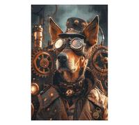 Puzzles pour Adultes 75x50cm/1000pcs Puzzles Steampunk Dog Doberman Puzzles pour Adultes Jeux Relaxants Cadeaux pour Femmes Cadeaux Anti-Stress 75x50cm/1000pcs