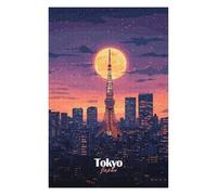 Puzzles pour Adultes 75x50cm/1000pcs Puzzles Tokyo Skyline Night Puzzles pour Adolescents Jeux De Société Découpe De Précision Cadeaux d'anniversaire Et Cadeaux Uniques 75x50cm/1000pcs