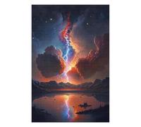 Puzzles pour Adultes 75x50cm/1000pcs Red Sunset Over The Lake Puzzle pour Adultes, Jeu De Réflexion, Une Œuvre d'art, Cadeau d'anniversaire, Cadeaux, 75x50cm/1000pcs