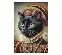 Puzzles pour Adultes 75x50cm/1000pcs Regal Black Cat Portrait Puzzles pour Adultes - Jeux De Construction - Analyse Et Logique pour Les Amateurs De Jeux 75x50cm/1000pcs