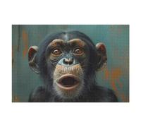 Puzzles pour Adultes 75x50cm/1000pcs Surprised Monkey Animal Puzzles pour Adolescents Jeu Manuel, Amusant Et Humoristique Cadeaux d'anniversaire Et De Noël Uniques 75x50cm/1000pcs