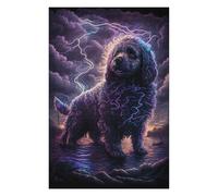 Puzzles pour Adultes 75x50cm/1000pcs Thundering Poodle Coastal Storm Magic Puzzles pour Adolescents Jeu Manuel, Amusant Et Humoristique Cadeaux d'anniversaire Et De Noël Uniques 75x50cm/1000pcs