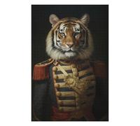 Puzzles pour Adultes 75x50cm/1000pcs Tiger Animal Dressed King Puzzles pour Adultes - Jeu Manuel - Cadeaux pour Femmes - Cadeaux d'anniversaire Et De Noël Uniques 75x50cm/1000pcs