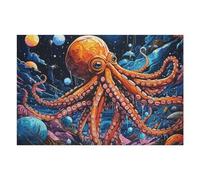 Puzzles pour Adultes 75x50cm/1000pcs Underwater Fantasy Octopus in Space Puzzle - Jeu Manuel - Défi Difficile - Cadeaux pour Les Amis Et La Famille 75x50cm/1000pcs