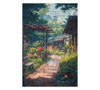 Puzzles pour Adultes 75x50cm/1000pcs Village Rain Puzzles pour Adolescents, Jouets Anti-Stress, Décoration Murale, pour Les Gamers 75x50cm/1000pcs