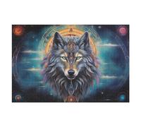 Puzzles pour Adultes 75x50cm/1000pcs Wolf Spirit Mystical Artwork Puzzle Anti-Stress, Jouet De Course De Vitesse Manuelle, Cadeau pour Les Amis Et La Famille 75x50cm/1000pcs