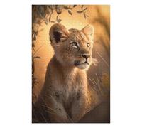 Puzzles pour Adultes 75x50cm/1000pcs Young Lion Cub in Sunlight Puzzle pour Adultes, Jeu De Réflexion, Une Œuvre d'art, Cadeau d'anniversaire, Cadeaux, 75x50cm/1000pcs