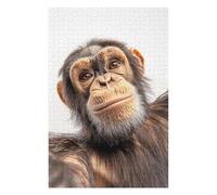 Puzzles pour Adultes A Chimpanzee Taking A Selfie Puzzle pour Adultes - Jeu Manuel - Améliore La Mémoire - Cadeaux d'anniversaire Et Cadeaux Uniques 75x50cm/1000pcs