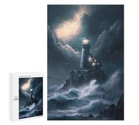 Puzzles pour Adultes A Lighthouse in A Storm V2 Puzzle : Jeu Manuel Amusant Et Humoristique, Cadeau d'anniversaire, Cadeaux, 1000 PCS