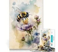 Puzzles pour Adultes Abeille Aquarelle 1000 pièces Découpe de Haute précision Facile à Apprendre Plaisir en Famille (38x52cm)