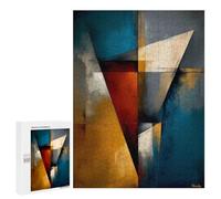 Puzzles Pour Adultes Abstract Angular Structure - Blue, Gold & Red Geometry Puzzles Pour Adultes - Jouets À Monter Soi-même, Amusants Et Originaux - Cadeaux Uniques Pour Un Anniversaire Ou Noël 500 PC