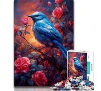 Puzzles pour Adultes, Adorable Petit Oiseau Bleu, 1 000 pièces, Jouets éducatifs et éducatifs, Jeux en Famille, Cadeaux pour Amis et Famille (Taille 75x50cm)