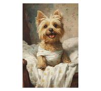 Puzzles pour Adultes Adorable Yorkshire Terrier in Bed Puzzles Jeux Relaxants Découpe De Précision Cadeaux pour Les Amis Et La Famille 1000pcs(75x50cm)