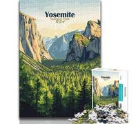 Puzzles pour Adultes, Affiche du Parc National de Yosemite, 1000 pièces, Jouets éducatifs, Jeux Anti-Stress, adaptés à la décoration de Bureau, 50x75cm
