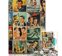 Puzzles pour Adultes Affiches de Films Puzzles 1000 pièces pour Adolescents Jeu Familial Anti-Stress défi Difficile Cadeaux du Père Noël Secret 38x26cm