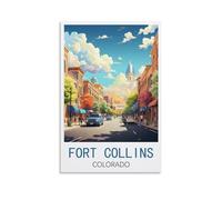 Puzzles pour Adultes, Affiches de Fort Collins, Colorado, Puzzles à Micro-pièces, Puzzles Difficiles et stimulants, Cadeau de Noël ou d'anniversaire, Jeu, Jouet 52x38cm