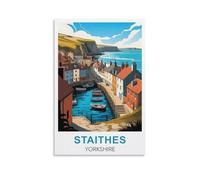 Puzzles pour Adultes, Affiches de Staithes, Yorkshire, Puzzles en Micro-pièces, Puzzles stimulants et Difficiles, Cadeau de Noël ou d'anniversaire, Jeu, Jouet 38 x 52 cm