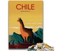 Puzzles pour Adultes, Affiches de Voyage sur la Ville du Chili, 1 000 pièces, Jeu Stimulant, Chaque pièce est Unique - Jeu Familial Stimulant (38x26cm)