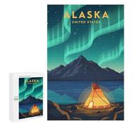 Puzzles pour Adultes Alaska Aurora Borealis Puzzle : Jeu Manuel Amusant Et Humoristique, Cadeau d'anniversaire, Cadeaux, 1000 PCS