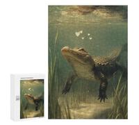 Puzzles pour Adultes Alligator Underwater Scene Puzzles pour Adultes : Anti-Stress, Difficile Et Stimulant, pour des Soirées Jeux en Famille 300 PCS