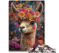 Puzzles pour Adultes Alpaga Fleur pour 14 Ans et Plus Difficile à compléter mais Amusant et Humoristique Superbes Cadeaux et Jouets 26x38cm