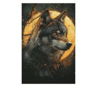 Puzzles pour Adultes Alpha Wolf Under Full Moon Puzzle pour Adultes - Jeu Manuel - Améliore La Mémoire - Cadeaux d'anniversaire Et Cadeaux Uniques 75x50cm/1000pcs