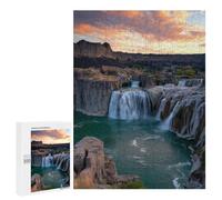 Puzzles pour Adultes Amazon Waterfall Sunset Scenic View Puzzle pour Adolescents Améliore La Mémoire Difficile Et Stimulant Idéal comme Cadeau 500 PCS