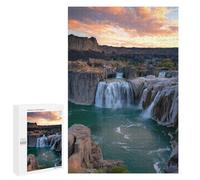 Puzzles pour Adultes Amazon Waterfall Sunset Scenic View Puzzles pour Adolescents Cadeau d'anniversaire Stimule Le Cerveau Jeu Stimulant Cadeaux 1000 PCS