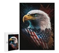 Puzzles pour Adultes American Flag Eagle Art Print Puzzles pour Adolescents : Améliorent La Mémoire. Chaque Pièce Est Unique - Jouets Et Jeux Éducatifs 500 PCS