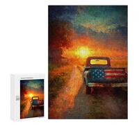 Puzzles pour Adultes American Sunset Journey Puzzle pour Adolescents Améliore La Mémoire Difficile Et Stimulant Idéal comme Cadeau 300 PCS