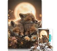 Puzzles pour Adultes Animal Fox 1000 pièces, Jouets éducatifs et éducatifs, Jeux familiaux avec Affiche et fiche de Questions (50x75cm)