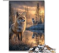 Puzzles pour Adultes Animal Fox Art 1000 pièces, Jouets éducatifs, Jeux Anti-Stress, Cadeaux du Père Noël Secret pour Les Enfants de 14 Ans et Plus (26x38cm)